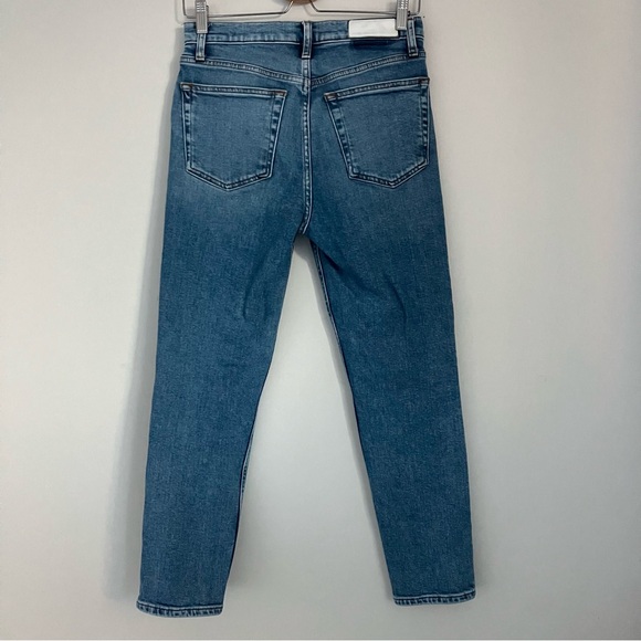 Re/Done ReDone Denim Jeans 90S High Rise Ankle Crop Button Fly Womens' Size 28 - Picture 2 of 9
